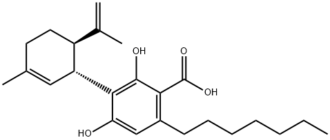 Benzoic acid, 6-heptyl-2,4-dihydroxy-3-[(1R,6R)-3-methyl-6-(1-methylethenyl)-2-cyclohexen-1-yl]- Structure