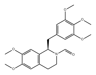 2(1H)-Isoquinolinecarboxaldehyde, 3,4-dihydro-6,7-dimethoxy-1-[(3,4,5-trimethoxyphenyl)methyl]-, (1R)- Structure