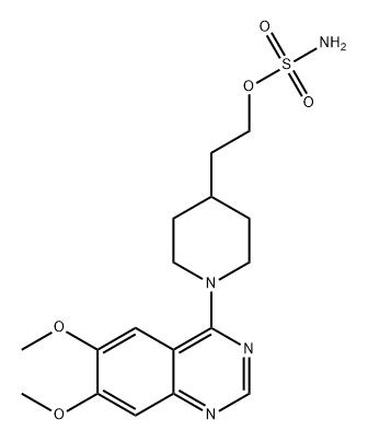 Sulfamic acid, 2-[1-(6,7-dimethoxy-4-quinazolinyl)-4-piperidinyl]ethyl ester Structure