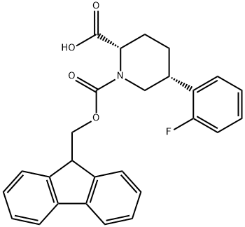 1,2-Piperidinedicarboxylic acid, 5-(2-fluorophenyl)-, 1-(9H-fluoren-9-ylmethyl) ester, (2S,5R)- Structure