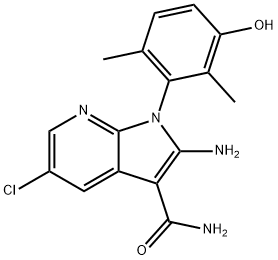 1H-Pyrrolo[2,3-b]pyridine-3-carboxamide, 2-amino-5-chloro-1-(3-hydroxy-2,6-dimethylphenyl)- Structure