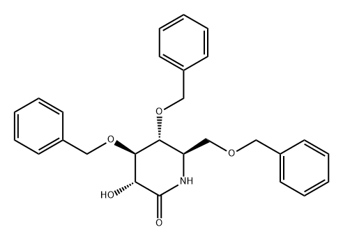 2-Piperidinone, 3-hydroxy-4,5-bis(phenylmethoxy)-6-[(phenylmethoxy)methyl]-, (3R,4R,5R,6R)- Structure