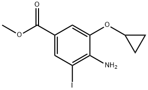 Benzoic acid, 4-amino-3-(cyclopropyloxy)-5-iodo-, methyl ester 구조식 이미지