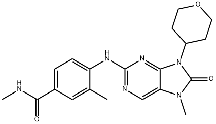 Benzamide, 4-[[8,9-dihydro-7-methyl-8-oxo-9-(tetrahydro-2H-pyran-4-yl)-7H-purin-2-yl]amino]-N,3-dimethyl- Structure