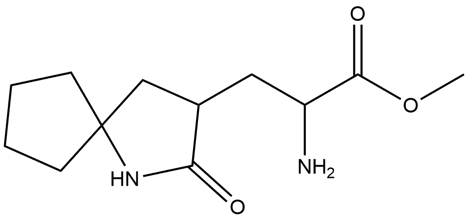 Methyl α-amino-2-oxo-1-azaspiro[4.4]nonane-3-propanoate 구조식 이미지