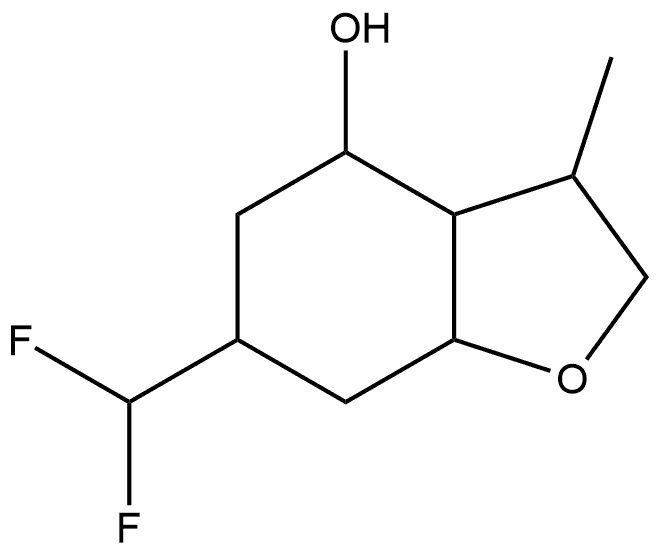 6-(difluoromethyl)-3-methyl-octahydro-1-benzofuran-4-ol Structure