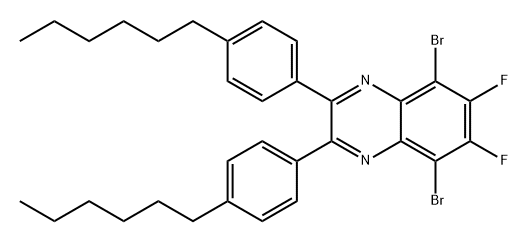 Quinoxaline, 5,8-dibromo-6,7-difluoro-2,3-bis(4-hexylphenyl)- 구조식 이미지