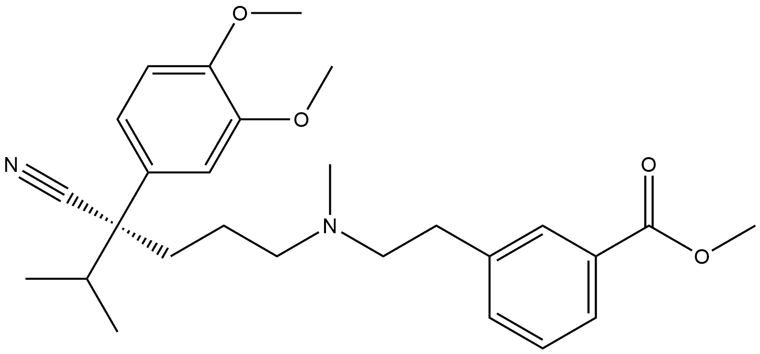 Methyl 3-[2-[[(4R)-4-cyano-4-(3,4-dimethoxyphenyl)-5-methylhexyl]methylamino]ethyl]benzoate Structure