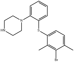 1-[2-[(3-Bromo-2,4-dimethylphenyl)thio]phenyl]piperazine Structure