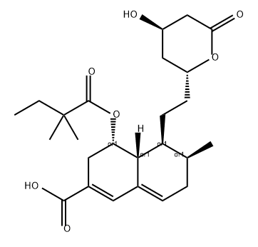 2-Naphthalenecarboxylic acid, 4-(2,2-dimethyl-1-oxobutoxy)-3,4,4a,5,6,7-hexahydro-6-methyl-5-[2-[(2R,4R)-tetrahydro-4-hydroxy-6-oxo-2H-pyran-2-yl]ethyl]-, (4S,4aR,5S,6S)-rel- Structure