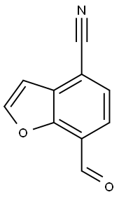 4-Benzofurancarbonitrile, 7-formyl- Structure