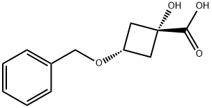 trans-1-Hydroxy-3-(phenylmethoxy)cyclobutanecarboxylic acid 구조식 이미지