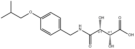 Butanoic acid, 2,3-dihydroxy-4-[[[4-(2-methylpropoxy)phenyl]methyl]amino]-4-oxo-, (2R,3R)-rel- Structure