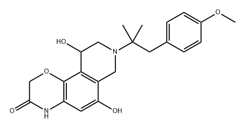 2H-Pyrido[3,4-h]-1,4-benzoxazin-3(4H)-one, 7,8,9,10-tetrahydro-6,10-dihydroxy-8-[2-(4-methoxyphenyl)-1,1-dimethylethyl]- Structure