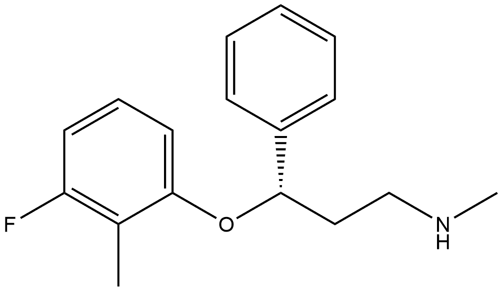 Benzenepropanamine, γ-(3-fluoro-2-methylphenoxy)-N-methyl-, (γS)- Structure