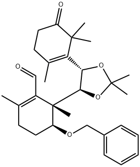 1-Cyclohexene-1-carboxaldehyde, 6-[(4S,5S)-2,2-dimethyl-5-(2,6,6-trimethyl-5-oxo-1-cyclohexen-1-yl)-1,3-dioxolan-4-yl]-2,6-dimethyl-5-(phenylmethoxy)-, (5S,6S)- Structure