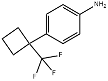 Benzenamine, 4-[1-(trifluoromethyl)cyclobutyl]- Structure