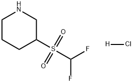 Piperidine, 3-[(difluoromethyl)sulfonyl]-, hydrochloride (1:1) Structure