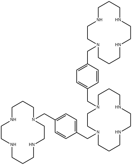 1,4-Bis[[4-(1,4,8,11-tetraazacyclotetradec-1-ylmethyl)phenyl]methyl]-1,4,8,11-tetraazacyclotetradecane Structure