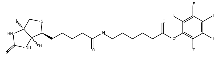 Hexanoic acid, 6-[[5-[(3aS,4S,6aR)-hexahydro-2-oxo-1H-thieno[3,4-d]imidazol-4-yl]-1-oxopentyl]amino]-, 2,3,4,5,6-pentafluorophenyl ester Structure