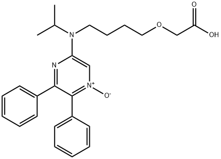 Acetic acid, 2-[4-[(1-methylethyl)(4-oxido-5,6-diphenyl-2-pyrazinyl)amino]butoxy]- Structure