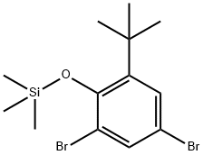 (2,4-Dibromo-6-(tert-butyl)phenoxy)trimethylsilane Structure