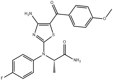 (2S)-2-[[4-Amino-5-(4-methoxybenzoyl)-2-thiazolyl](4-fluorophenyl)amino]propanamide Structure