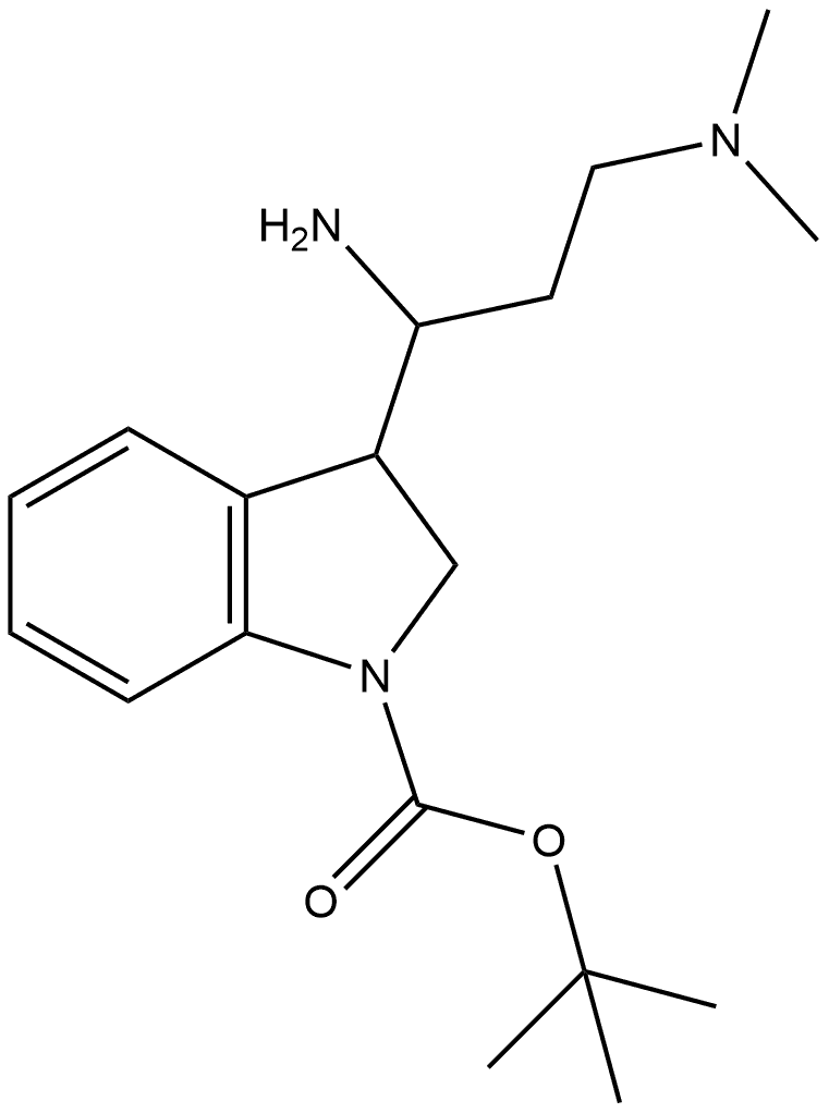 1,1-Dimethylethyl 3-[1-amino-3-(dimethylamino)propyl]-2,3-dihydro-1H-indole-1-carboxylate Structure