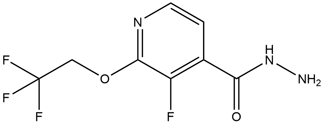 3-Fluoro-2-(2,2,2-trifluoroethoxy)-4-pyridinecarboxylic acid hydrazide Structure