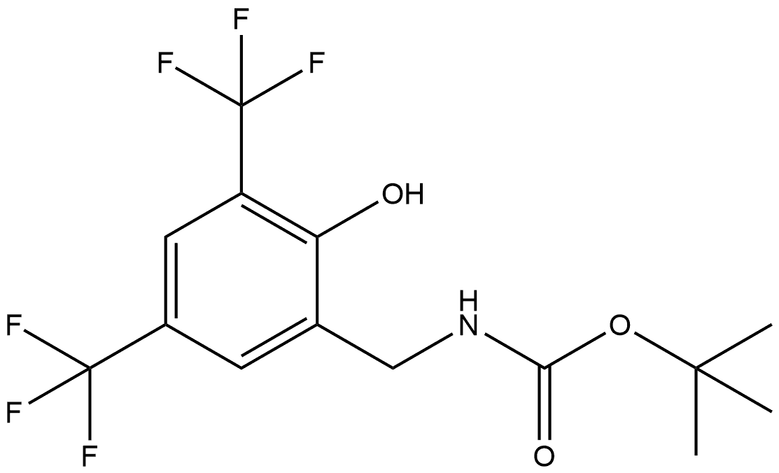 tert-butyl (2-hydroxy-3,5-bis(trifluoromethyl)benzyl)carbamate Structure