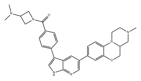 Methanone, [3-(dimethylamino)-1-azetidinyl][4-[5-(1,2,3,4,4a,5-hexahydro-3-methylpyrazino[2,1-c][1,4]benzoxazin-8-yl)-1H-pyrrolo[2,3-b]pyridin-3-yl]phenyl]- Structure