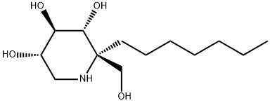 3,4,5-Piperidinetriol, 2-heptyl-2-(hydroxymethyl)-, (2R,3R,4R,5S)- 구조식 이미지