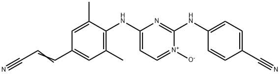 Benzonitrile, 4-[[4-[[4-(2-cyanoethenyl)-2,6-dimethylphenyl]amino]-1-oxido-2-pyrimidinyl]amino]- Structure