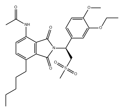 Acetamide, N-[2-[(1S)-1-(3-ethoxy-4-methoxyphenyl)-2-(methylsulfonyl)ethyl]-2,3-dihydro-1,3-dioxo-7-pentyl-1H-isoindol-4-yl]- Structure