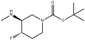 1-Piperidinecarboxylic acid, 4-fluoro-3-(methylamino)-, 1,1-dimethylethyl ester, (3S,4S)- Structure