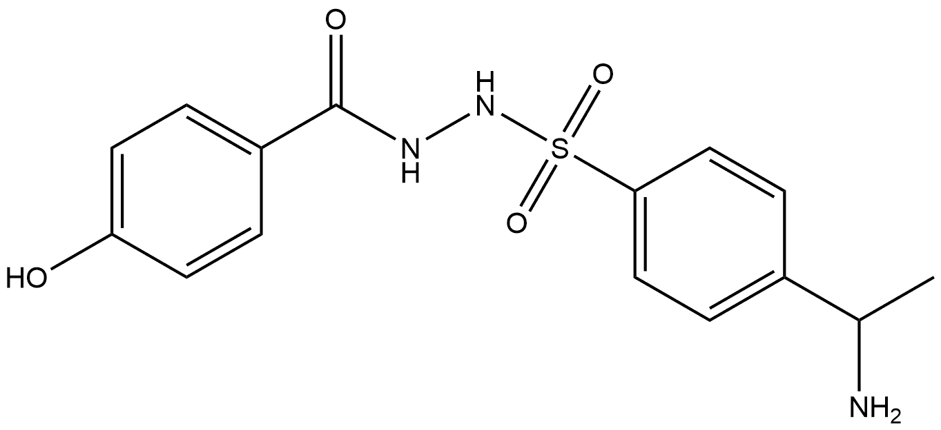 4-(1-aminoethyl)-N'-(4-hydroxybenzoyl)benzenesulfonohydrazide Structure