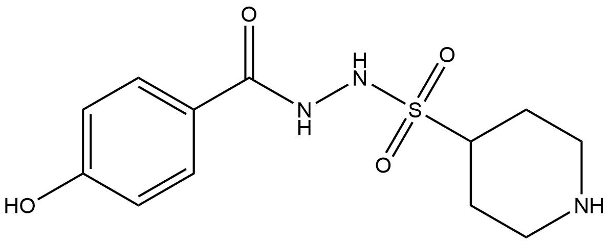 N'-(4-hydroxybenzoyl)piperidine-4-sulfonohydrazide Structure