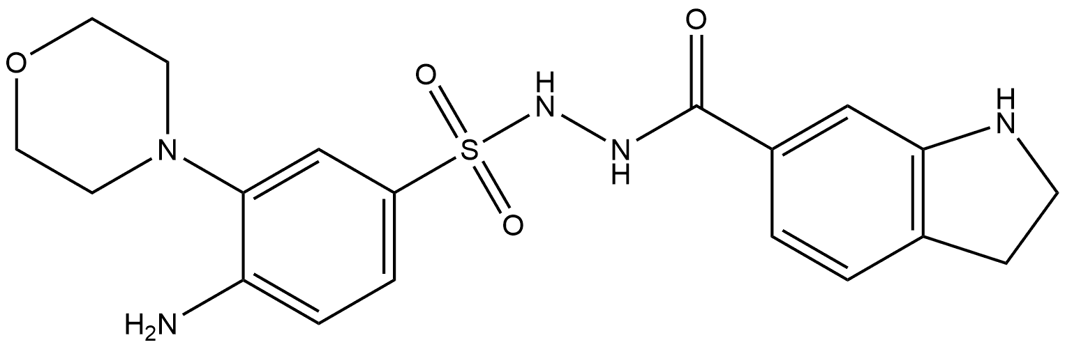 4-amino-N'-(indoline-6-carbonyl)-3-morpholinobenzenesulfonohydrazide Structure