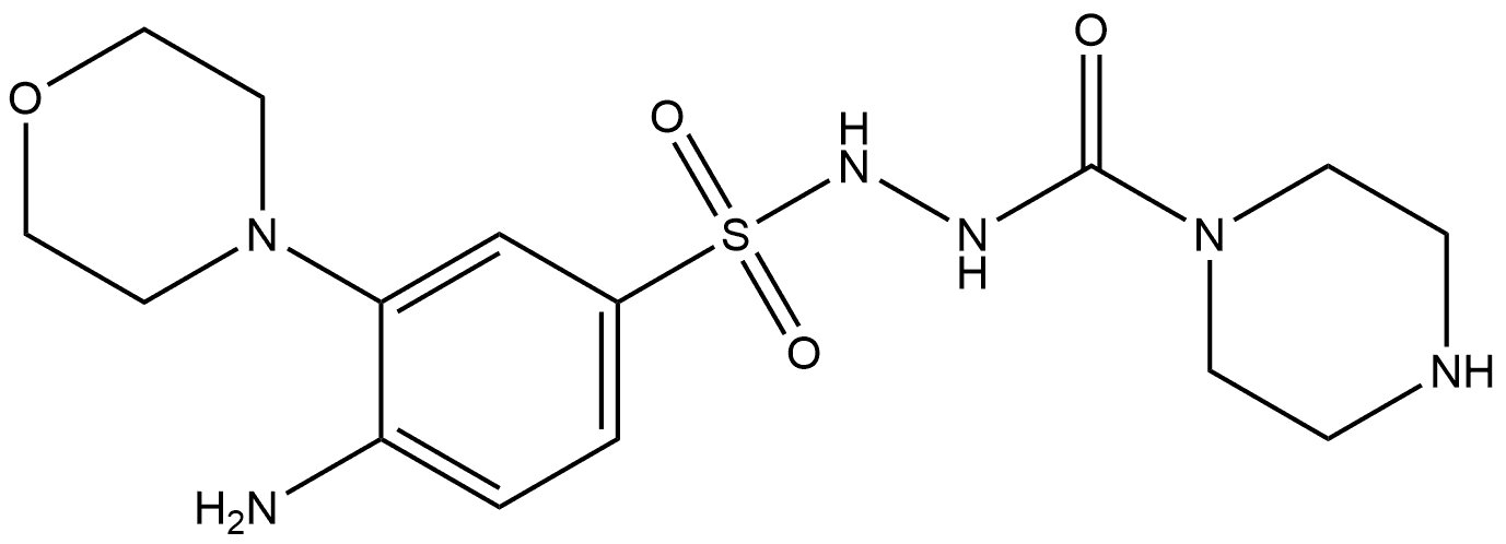 4-amino-3-morpholino-N'-(piperazine-1-carbonyl)benzenesulfonohydrazide Structure