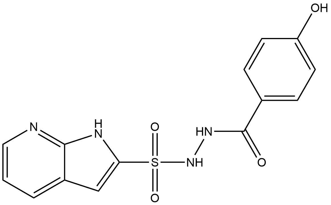 N'-(4-hydroxybenzoyl)-1H-pyrrolo[2,3-b]pyridine-2-sulfonohydrazide Structure