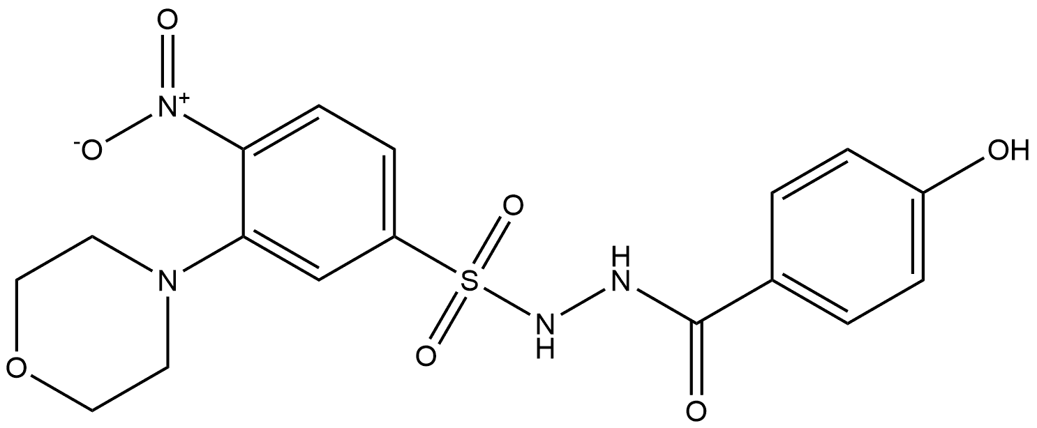 N′-(4-hydroxybenzoyl)-3-morpholino-4-nitrobenzenesulfonohydrazide Structure