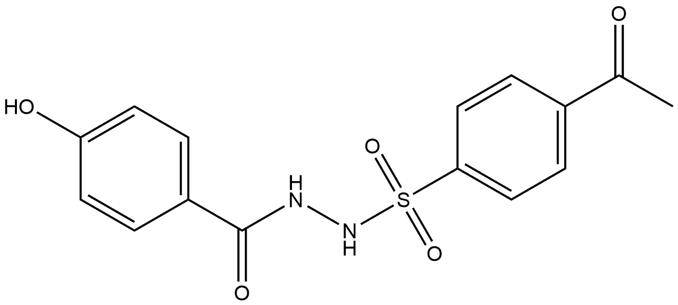 4-acetyl-N′-(4-hydroxybenzoyl)benzenesulfonohydrazide Structure