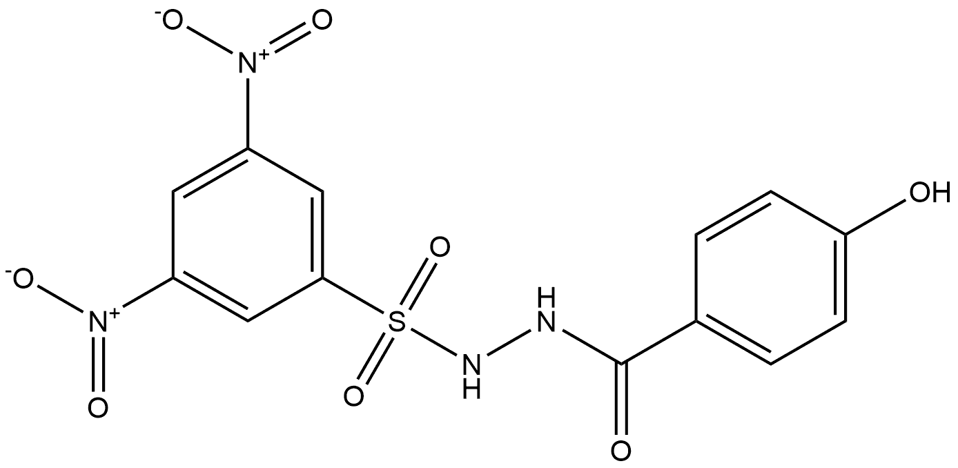 N′-(4-hydroxybenzoyl)-3,5-dinitrobenzenesulfonohydrazide Structure