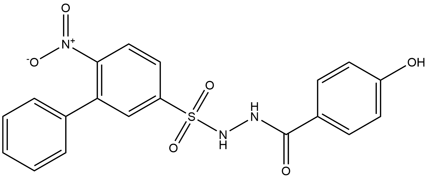 N′-(4-hydroxybenzoyl)-6-nitro-[1,1′-biphenyl]-3-sulfonohydrazide Structure