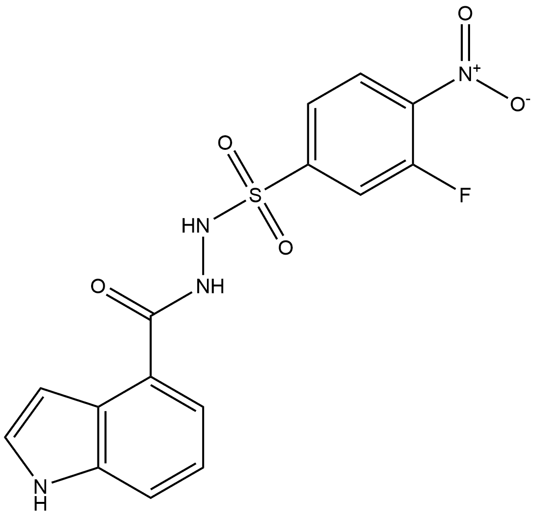 3-fluoro-N'-(1H-indole-4-carbonyl)-4-nitrobenzenesulfonohydrazide Structure