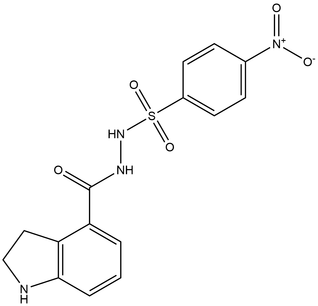 N′-(indoline-4-carbonyl)-4-nitrobenzenesulfonohydrazide Structure