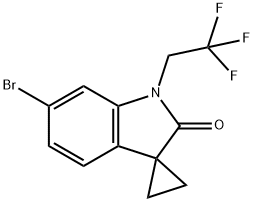 Spiro[cyclopropane-1,3'-[3H]indol]-2'(1'H)-one, 6'-bromo-1'-(2,2,2-trifluoroethyl)- Structure