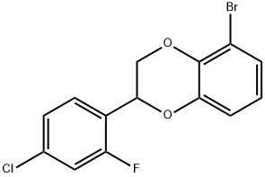 5-bromo-2-(4-chloro-2-fluorophenyl)-2,3-dihydrobenzo[b][1,4]dioxine Structure