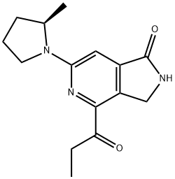 2,3-Dihydro-6-[(2R)-2-methyl-1-pyrrolidinyl]-4-(1-oxopropyl)-1H-pyrrolo[3,4-c]pyridin-1-one Structure