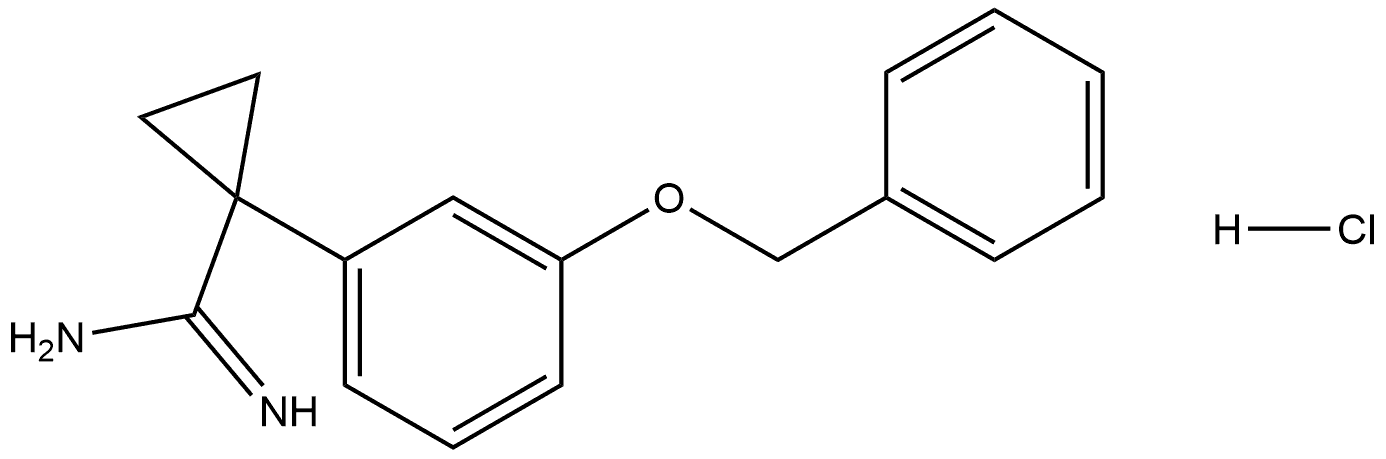 1-(3-(benzyloxy)phenyl)cyclopropane-1-carboximidamide hydrochloride Structure